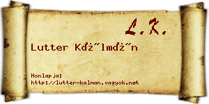 Lutter Kálmán névjegykártya