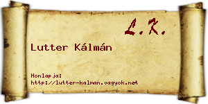 Lutter Kálmán névjegykártya